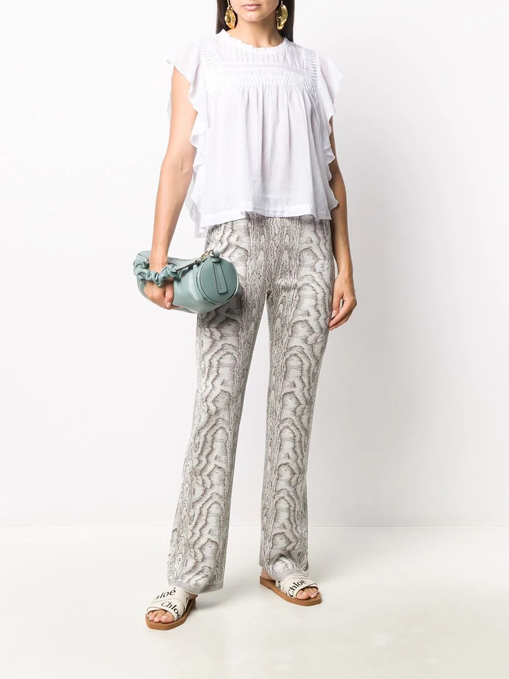 jacquard moiré trousers - 2