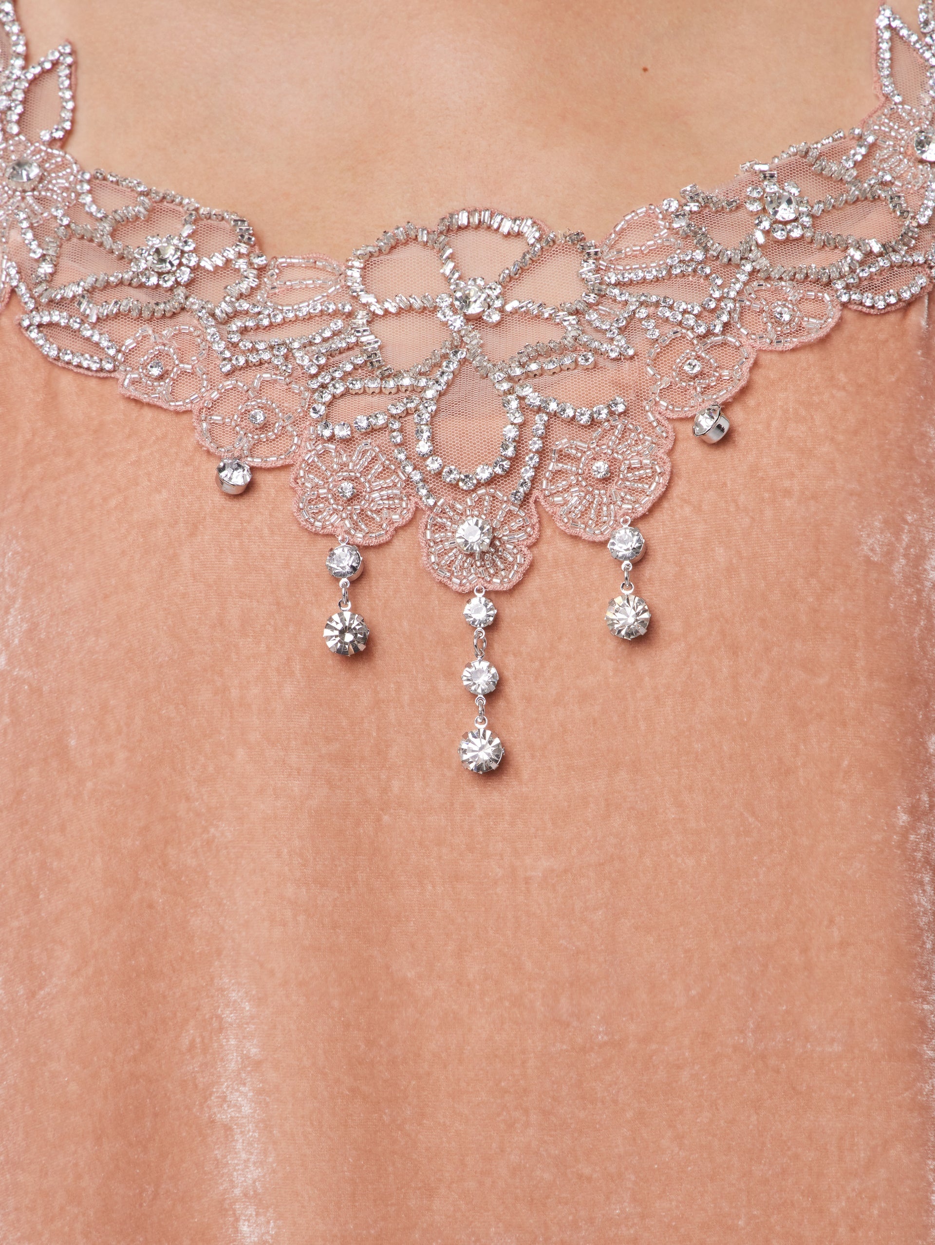 LIGHT PINK SHORT DRESS IN VELVET - 8