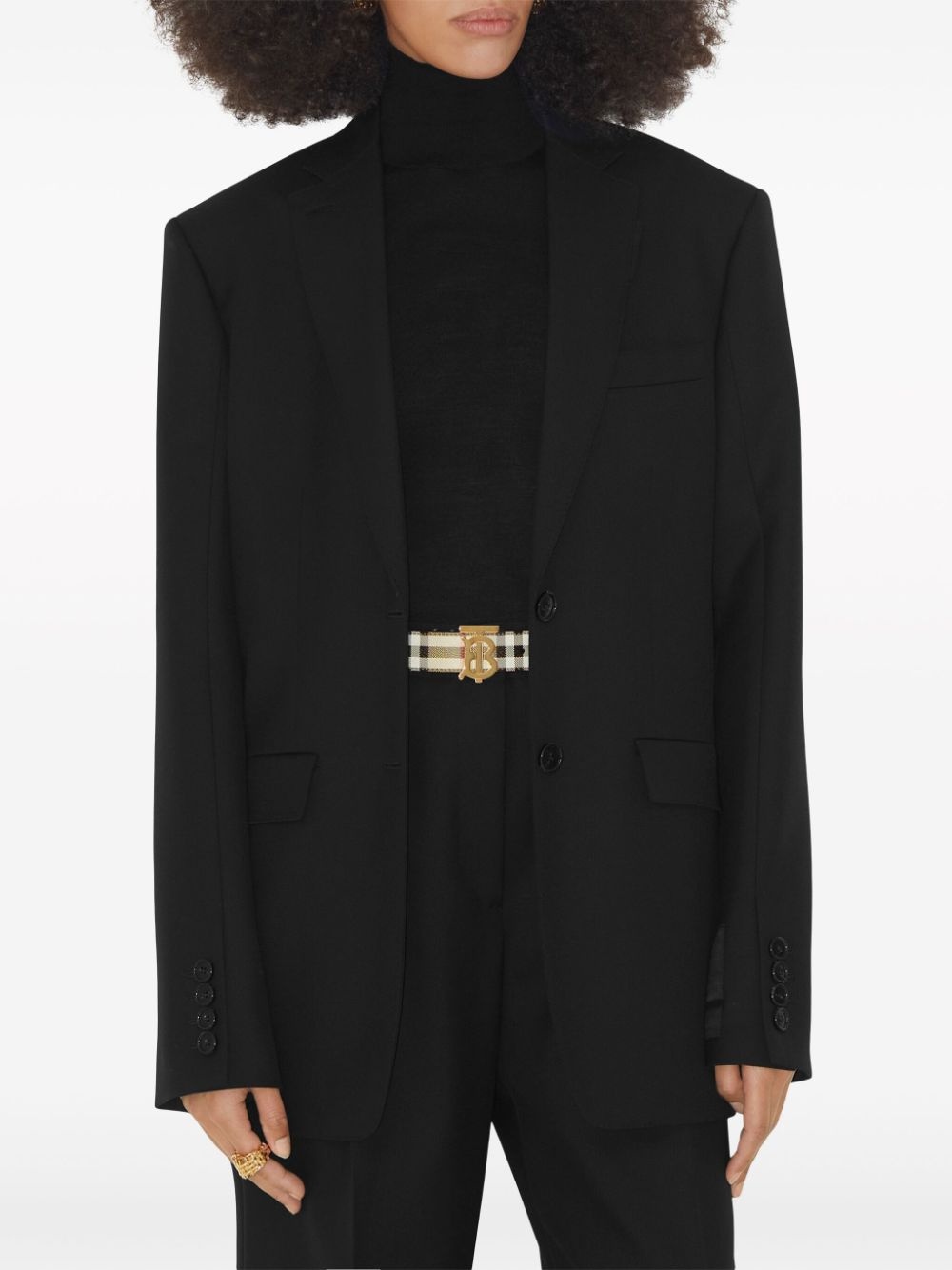 Check and Leather TB Belt - 3
