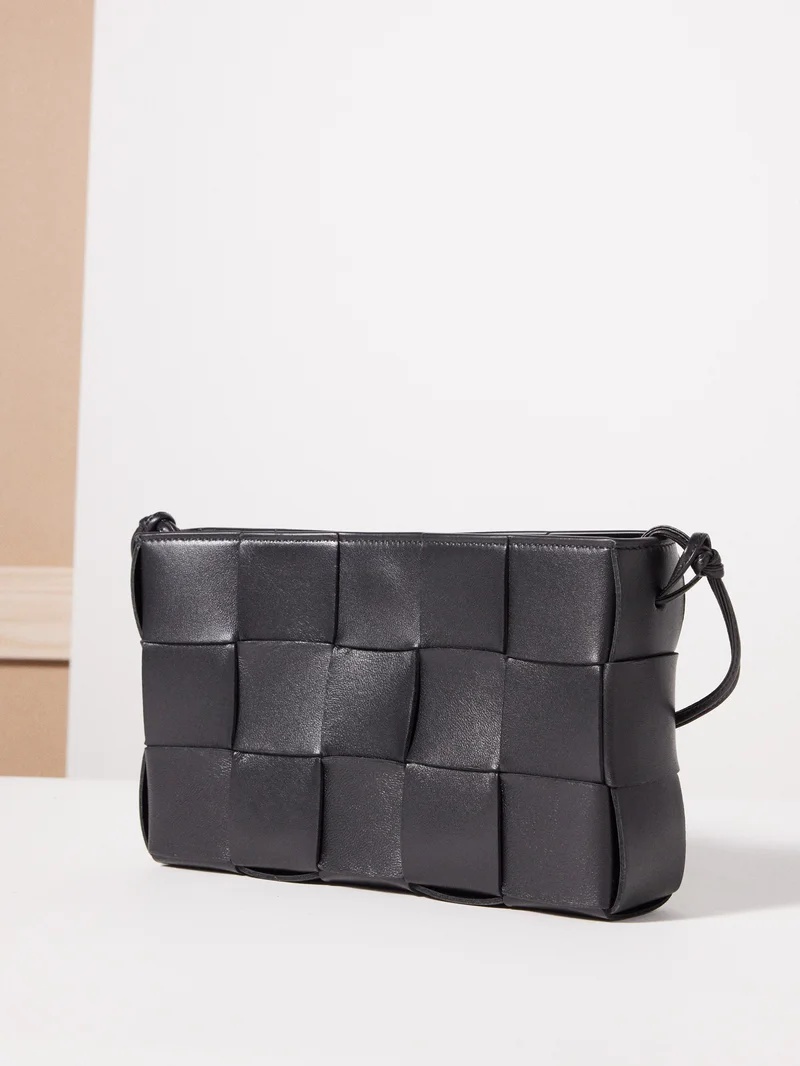 Bottega Veneta Cassette Intrecciato-leather pouch