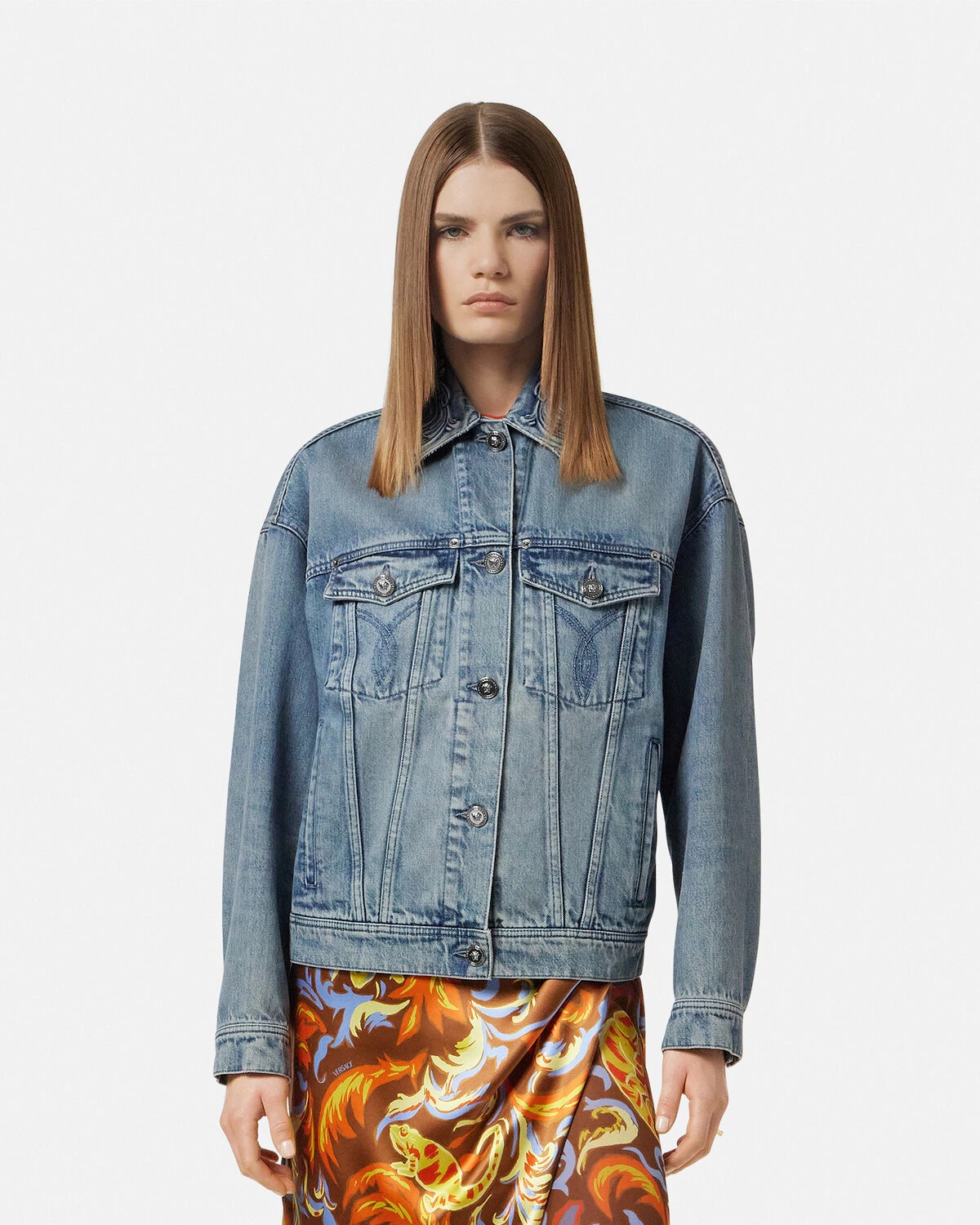Barocco Denim Trucker Jacket - 4
