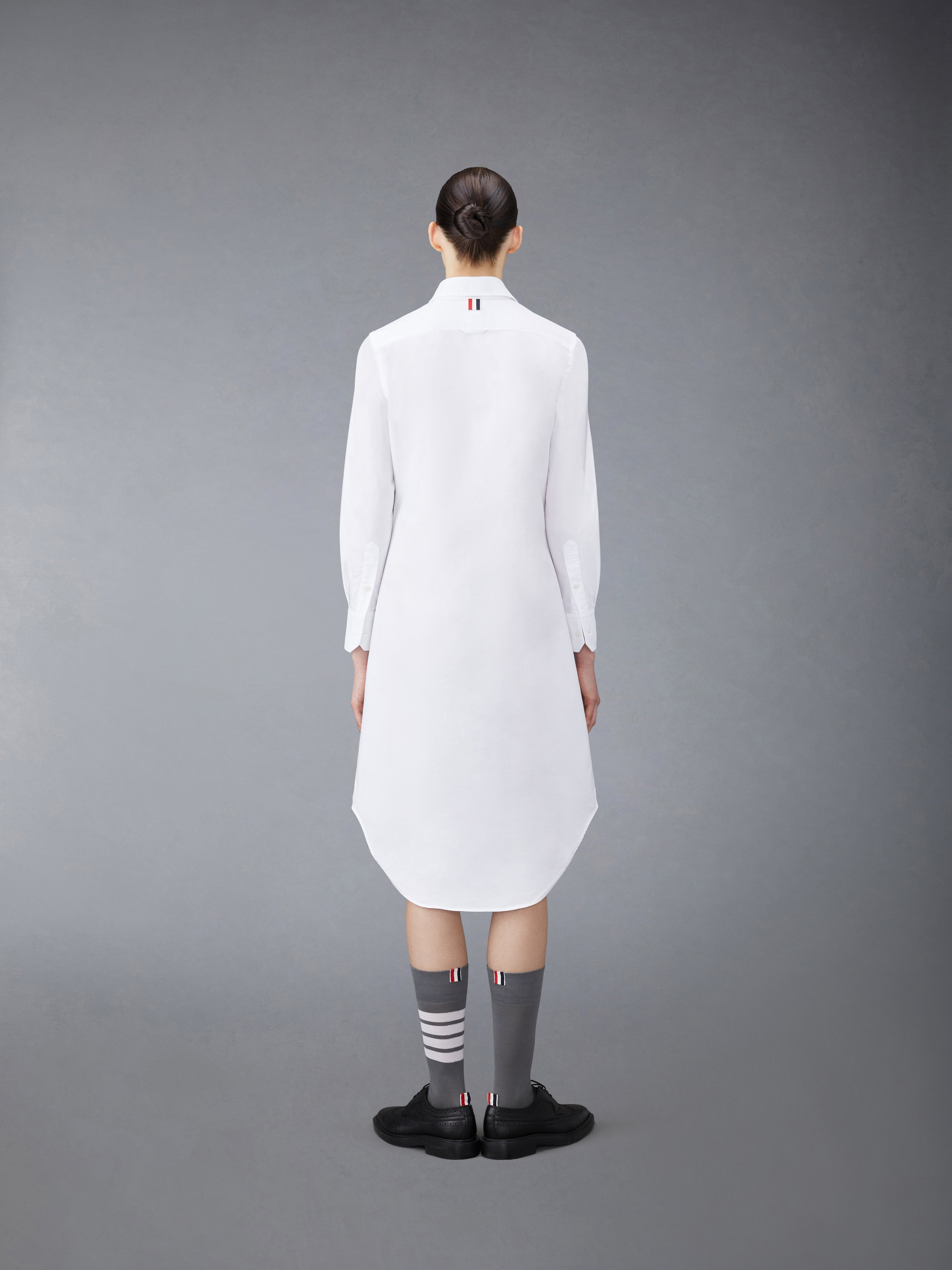 logo-patch cotton shirtdress - 3