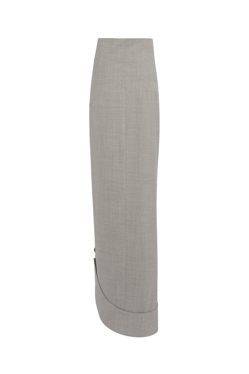 A.W.A.K.E. MODE ASYMMETRIC SKIRT WITH JACKET COLLAR AT HEM LIGHT GREY MELANGE outlook