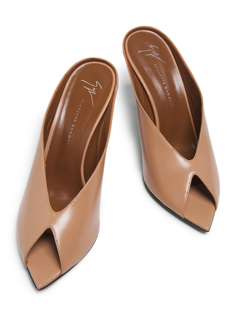 Women's 90MM Leather Peep-Toe Mules - Muse Lotus 4