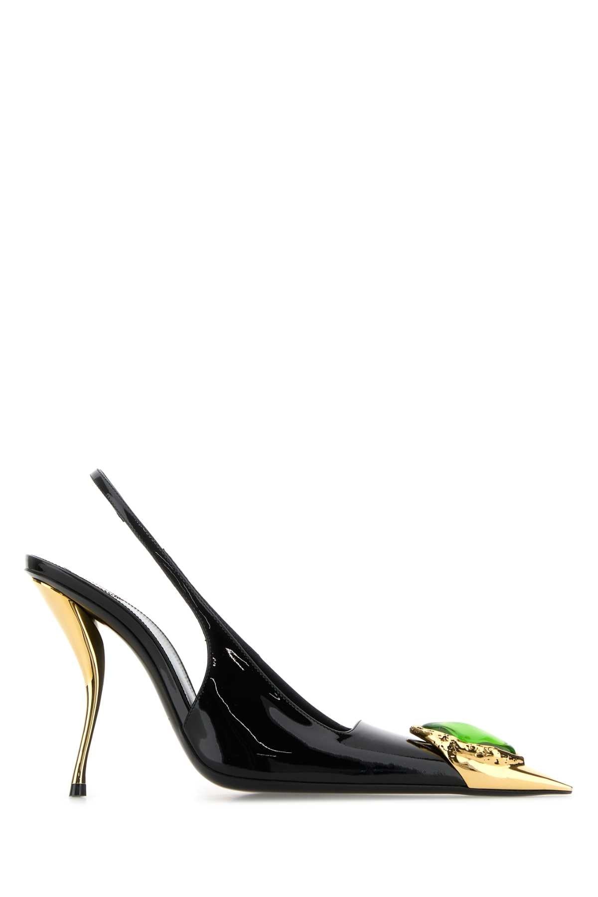 Saint Laurent Women Black Leather Loulou Pumps - 1