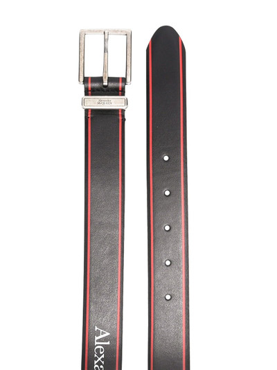 Alexander McQueen logo print tonal buckle belt outlook