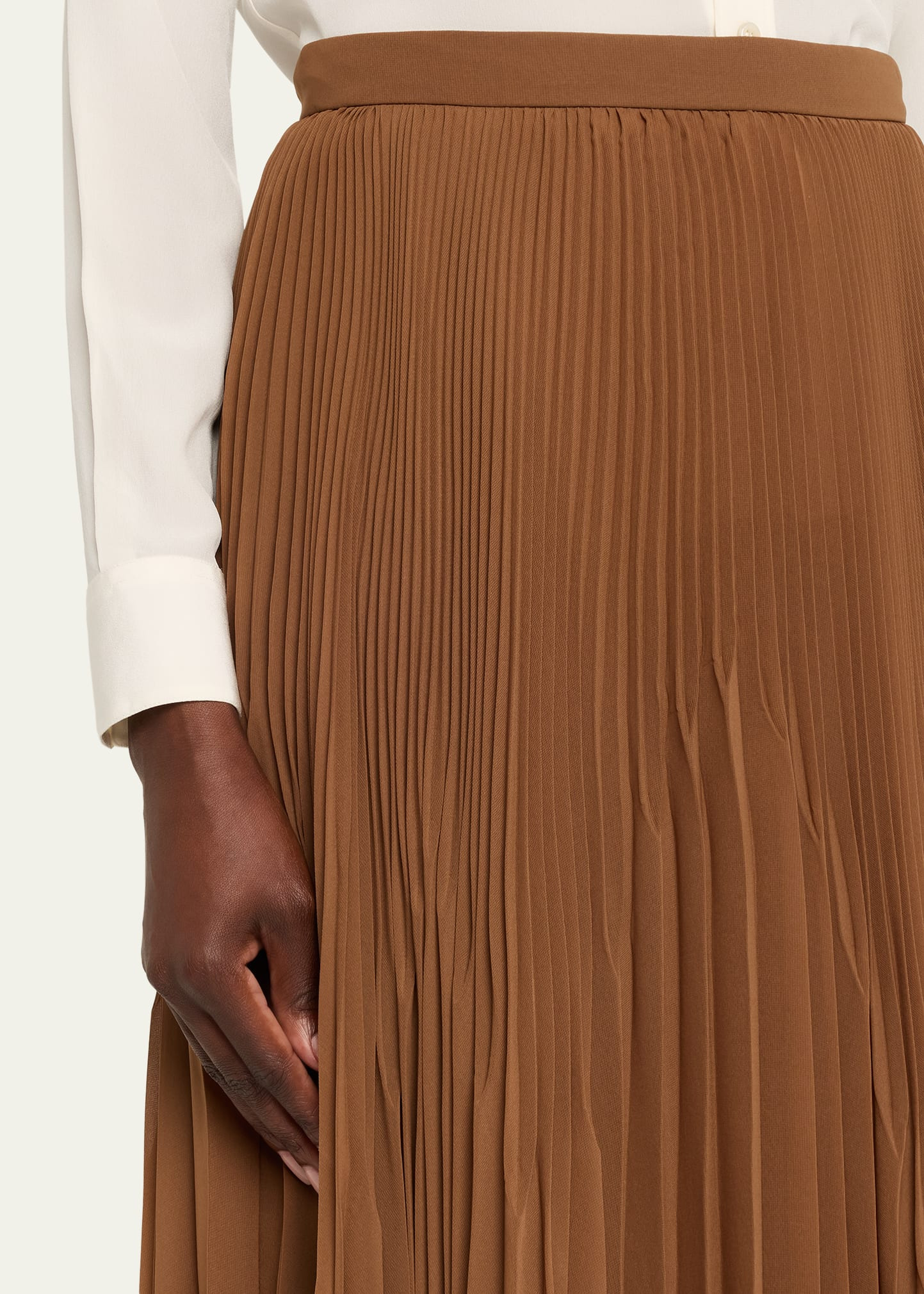 Pleated Chiffon Maxi Skirt - 5