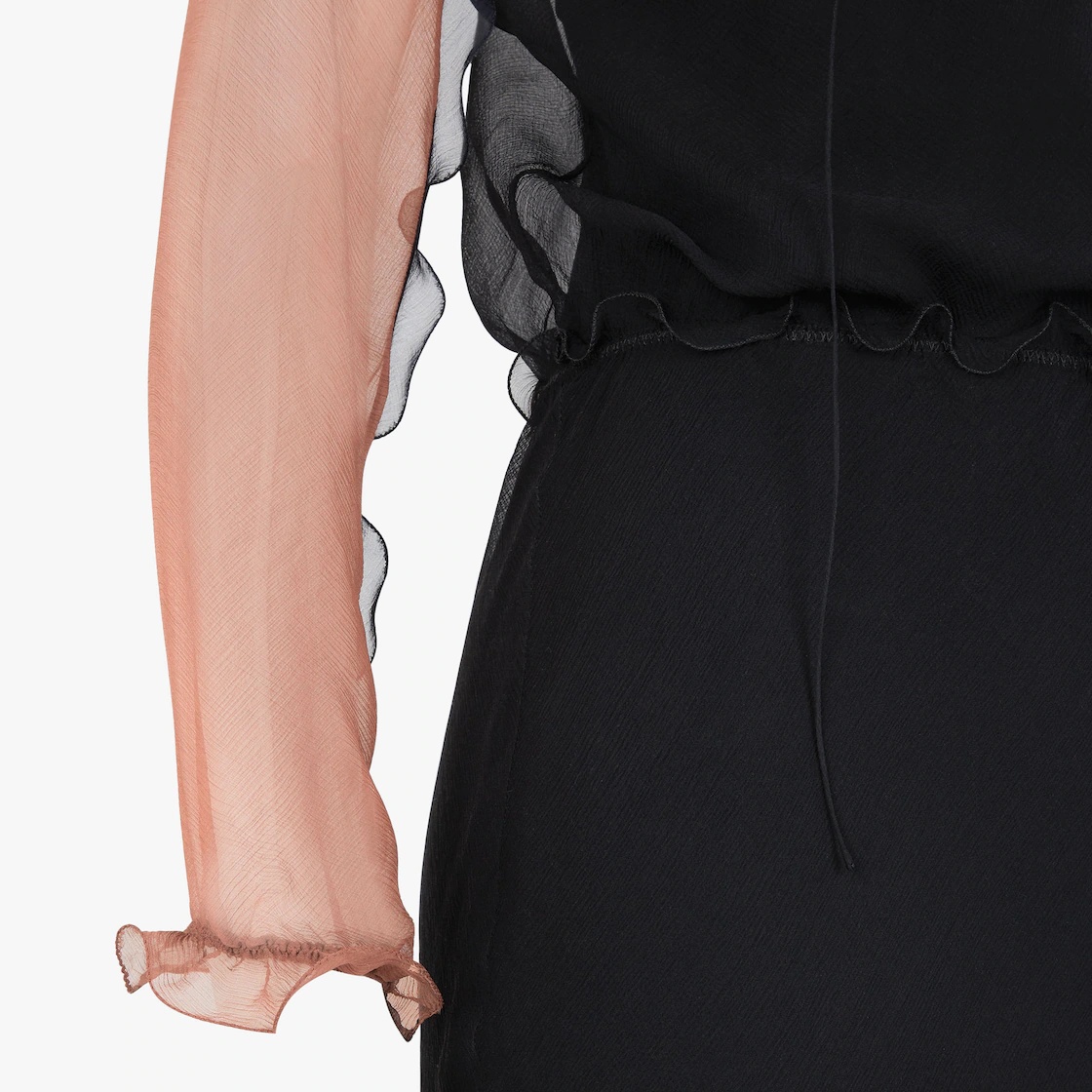 Black chiffon dress - 3