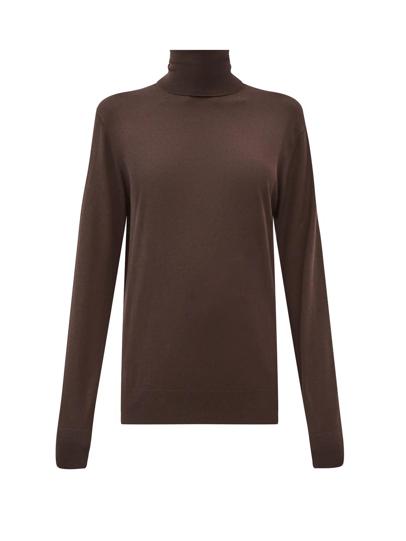 Roll-neck cashmere sweater - 1