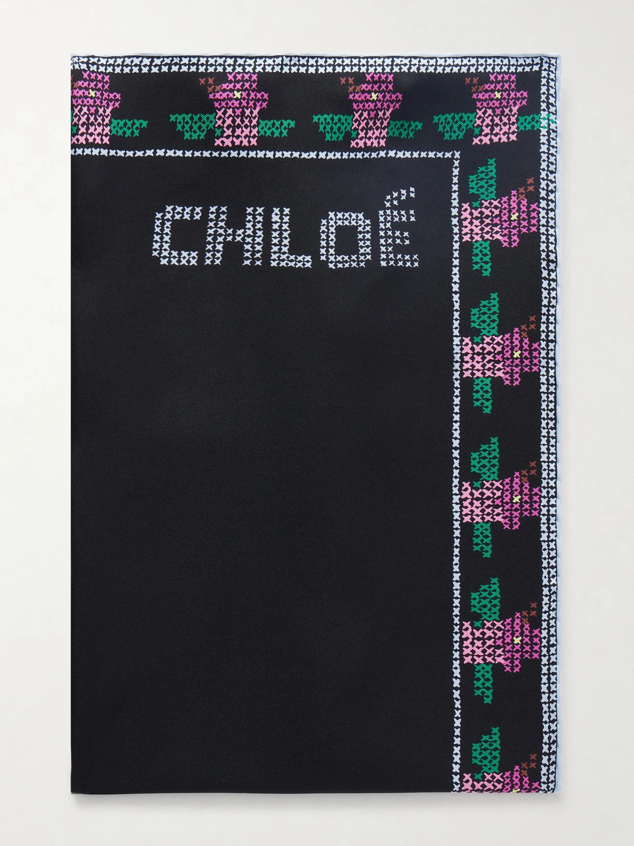 Printed Silk Scarf - 1