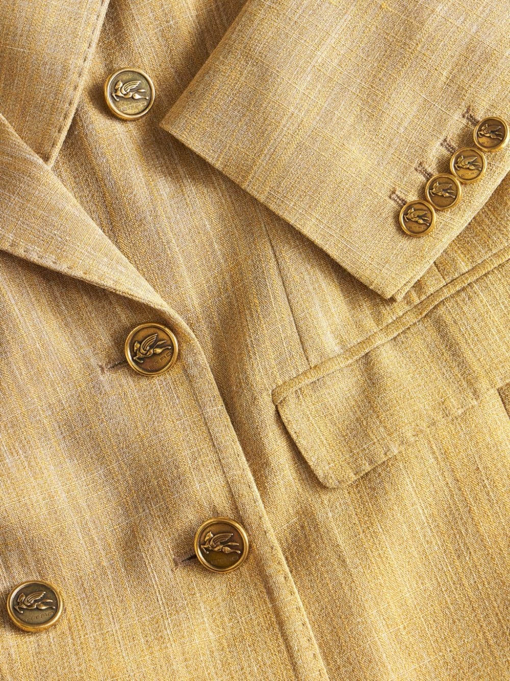 double-breasted slub blazer - 5