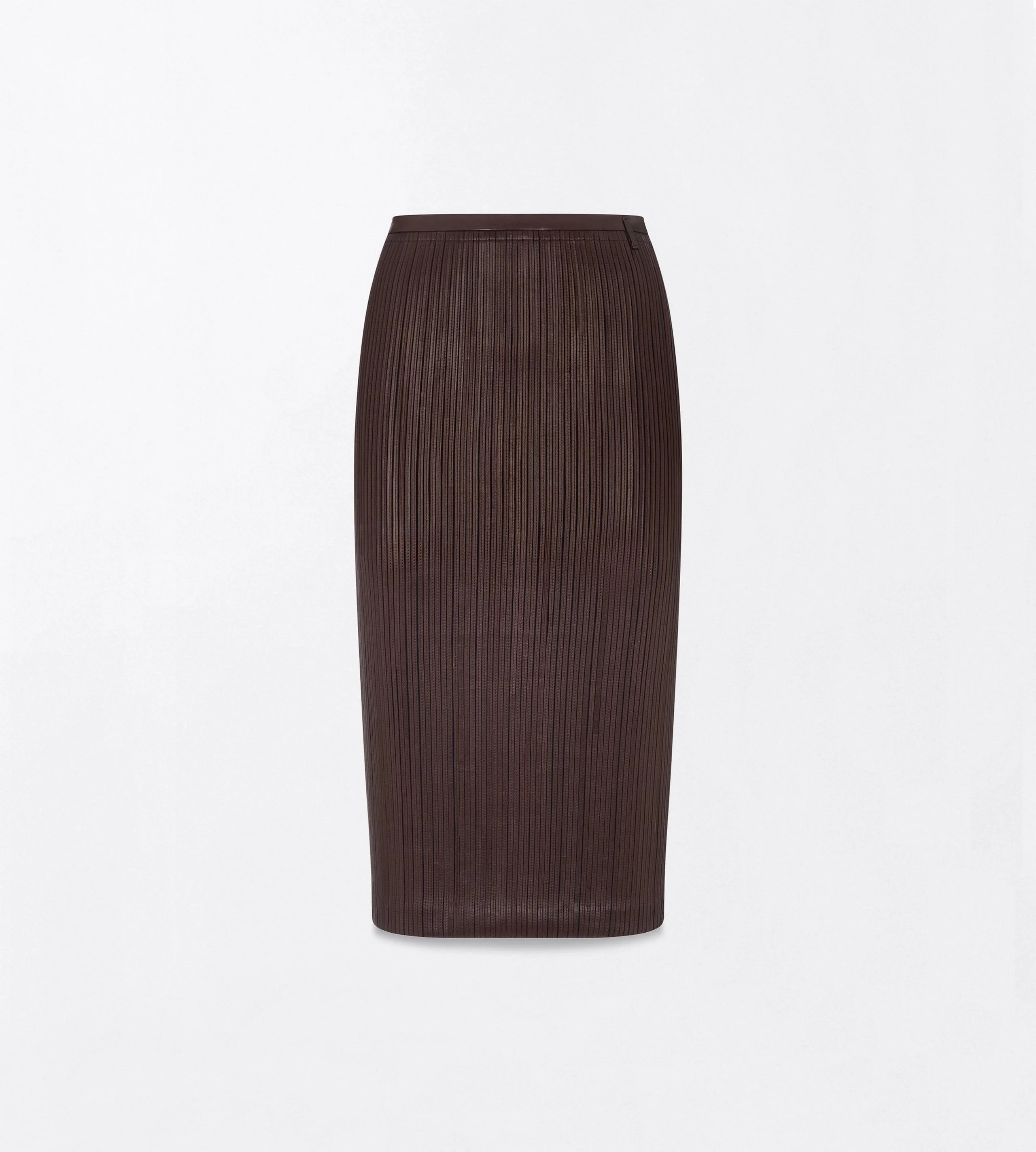 NAPPA LEATHER STRIPES EMBROIDERY ON JERSEY TUBE SKIRT - 1