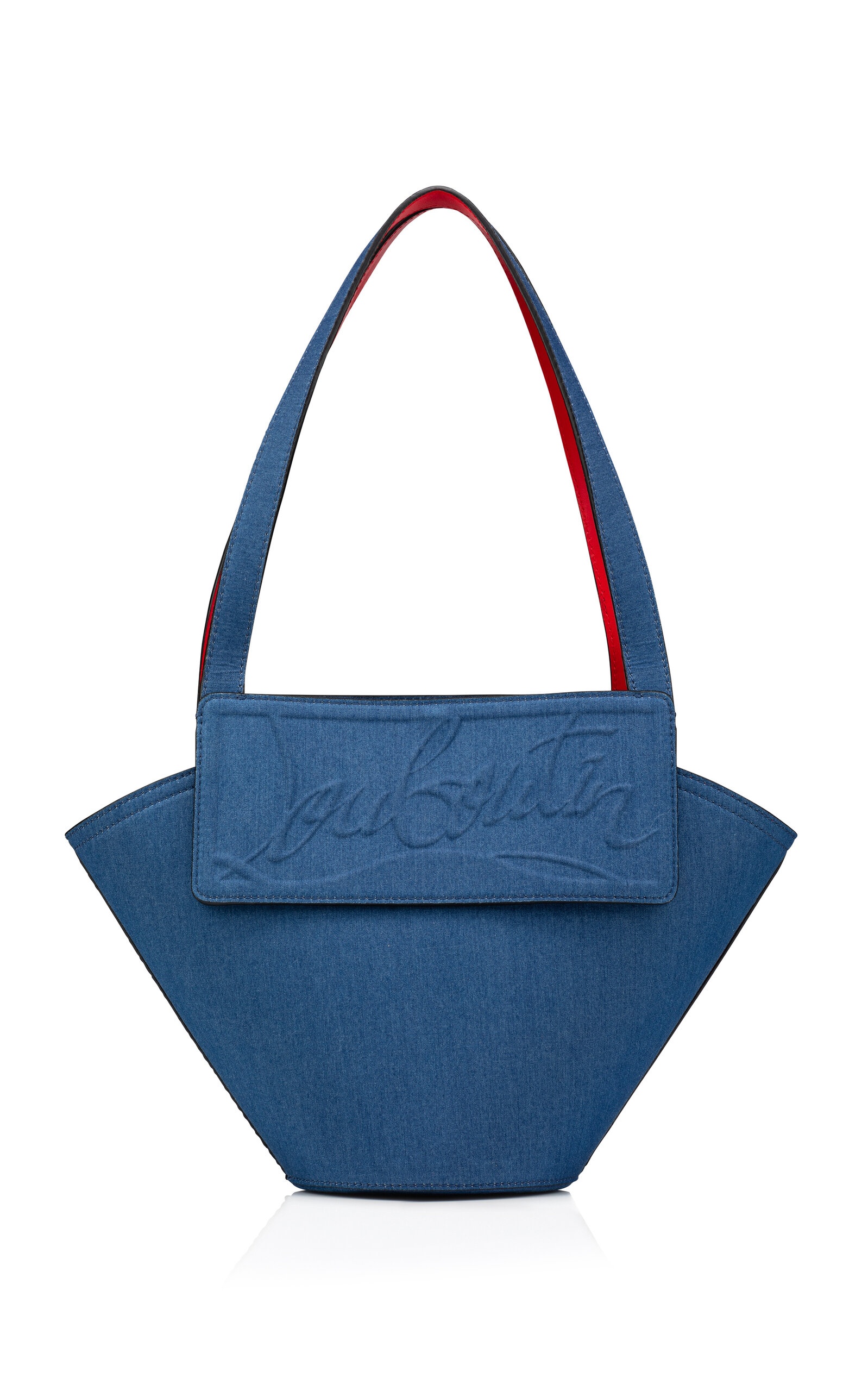 Loubishore Denim Leather Tote Bag blue - 5