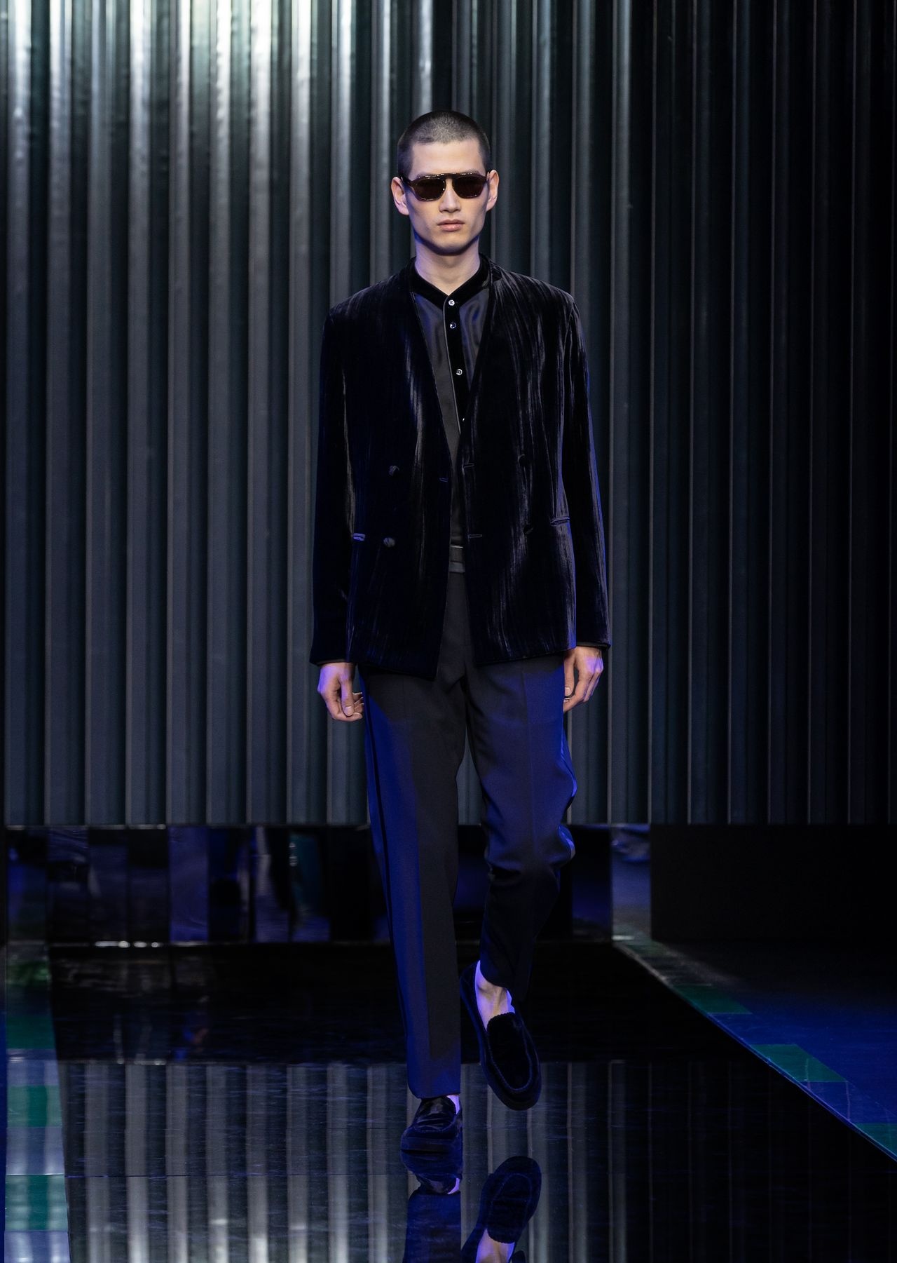 Giorgio’s wool-crêpe and satin trousers - 6
