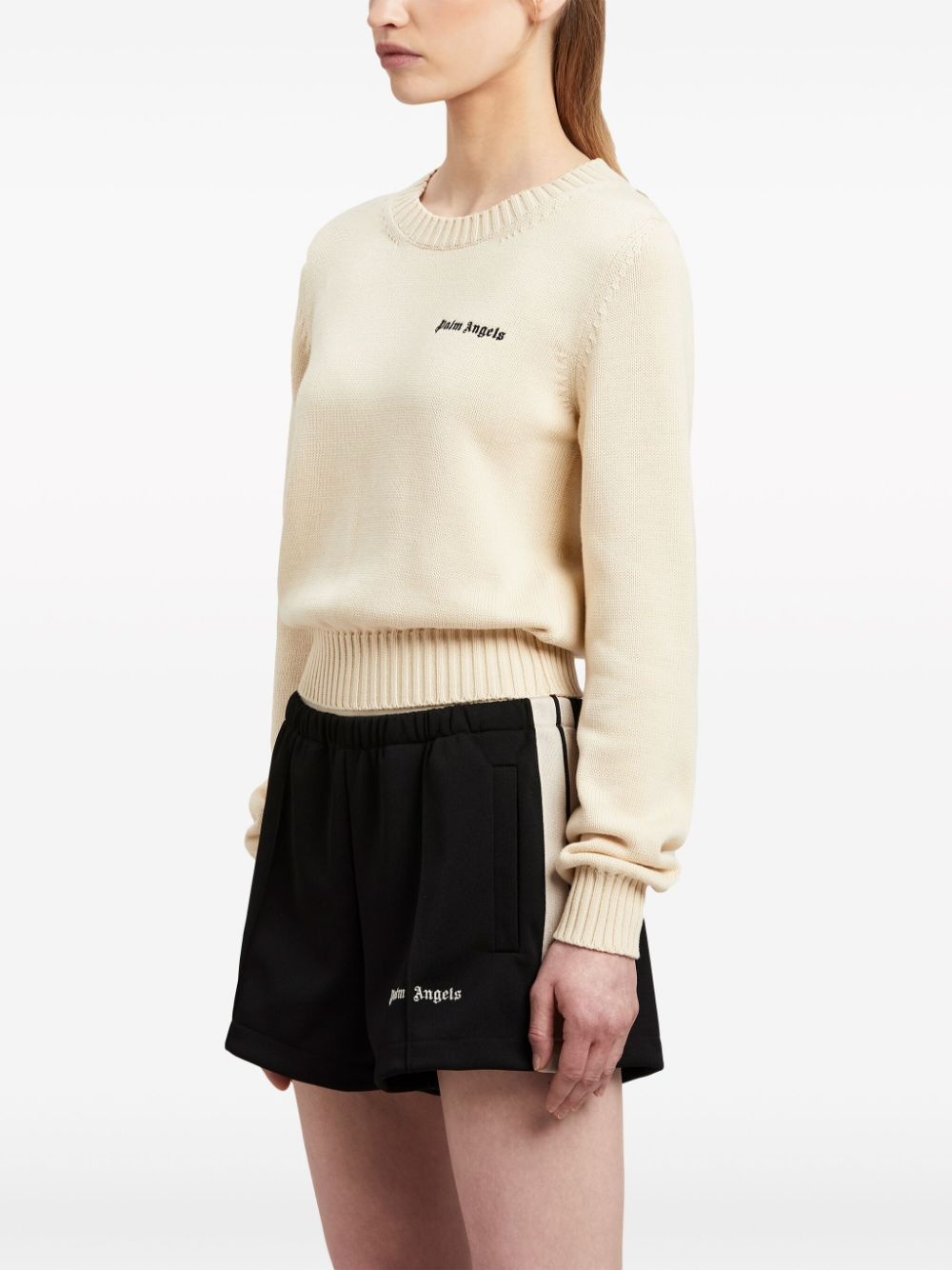 logo-embroidered cotton jumper - 4