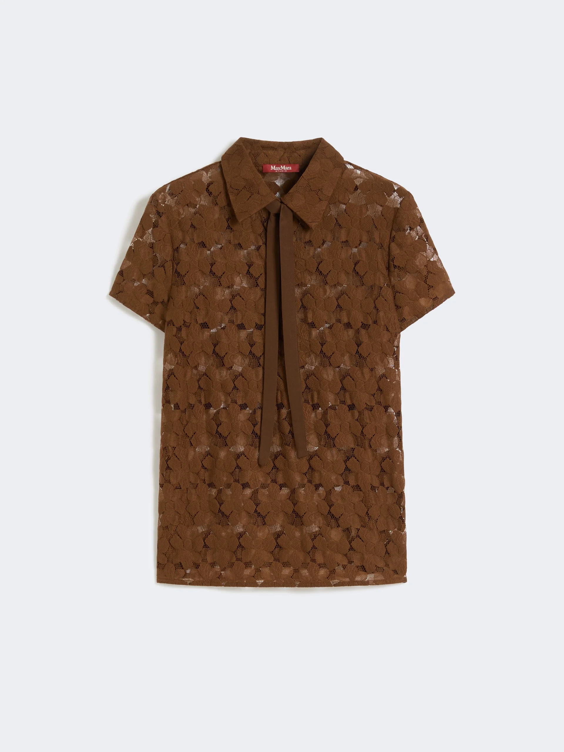 Lace T-shirt - CHOCOLATE - 1