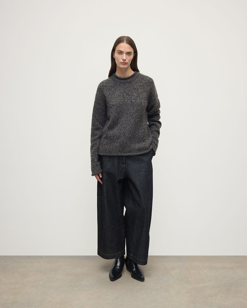 Johnstons of Elgin Brushed Cashmere-Silk Grey Jumper outlook