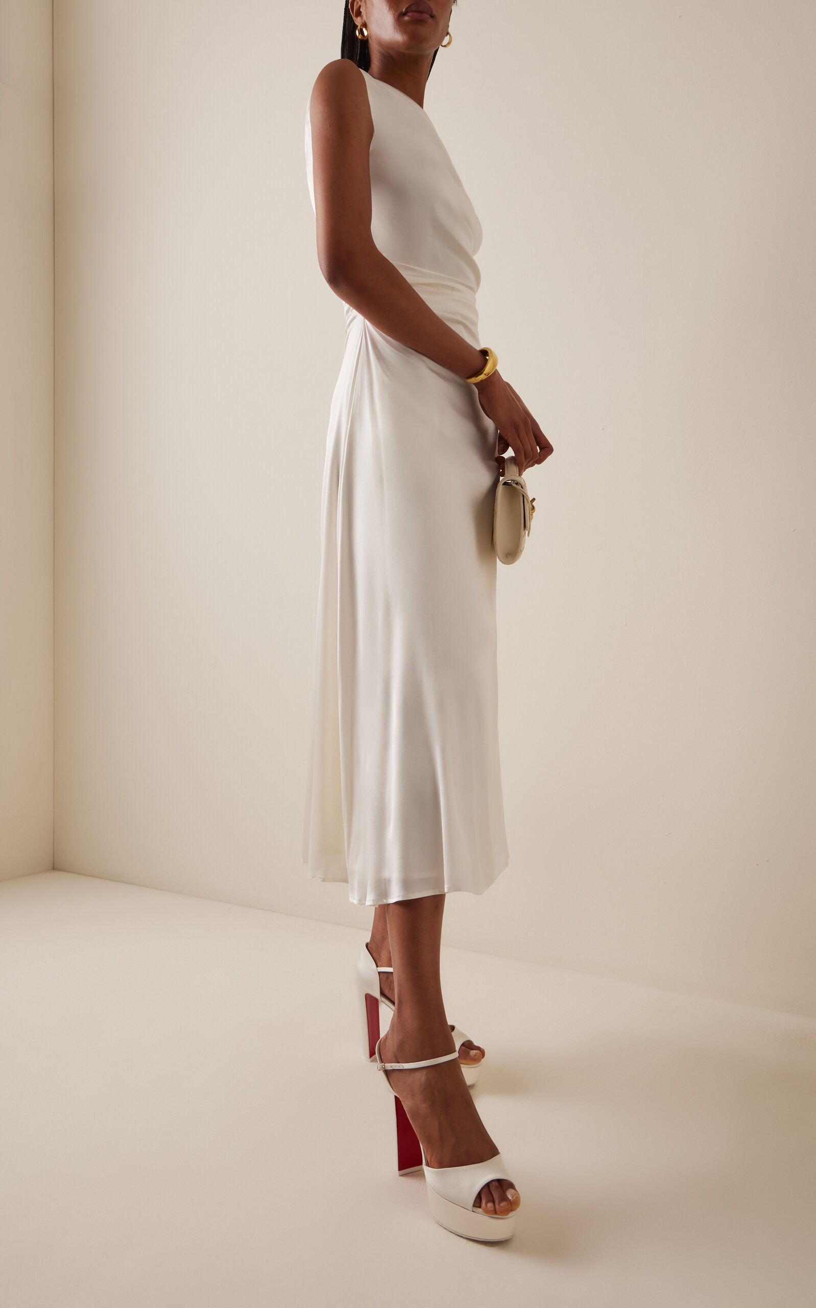Sandaloo 130mm Crepe-Satin Platform Sandals white - 2