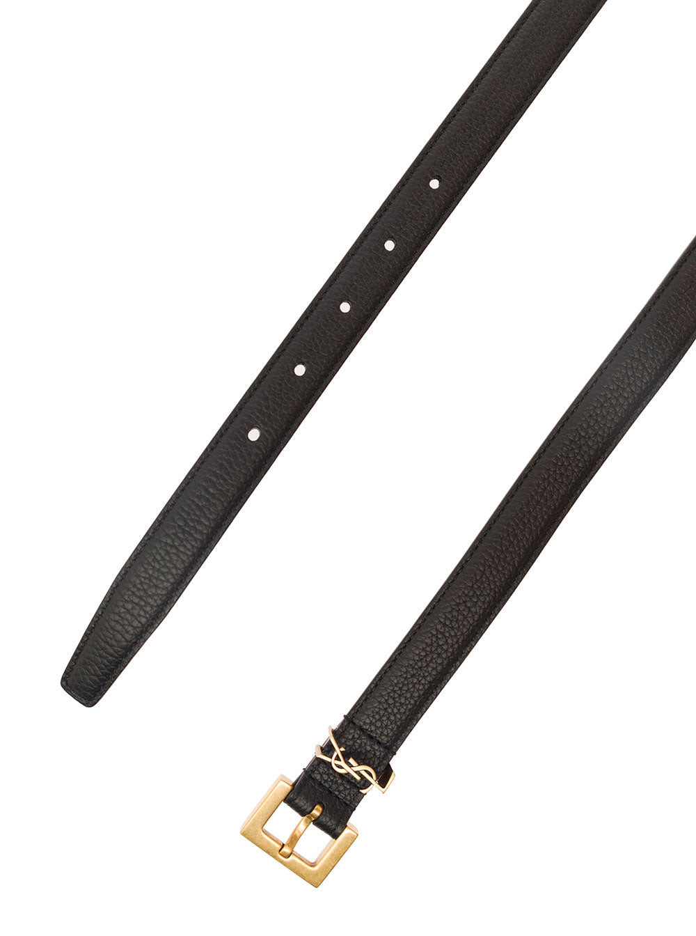 Saint Laurent Men Black Belt With Cassandre In Leather Man - 3