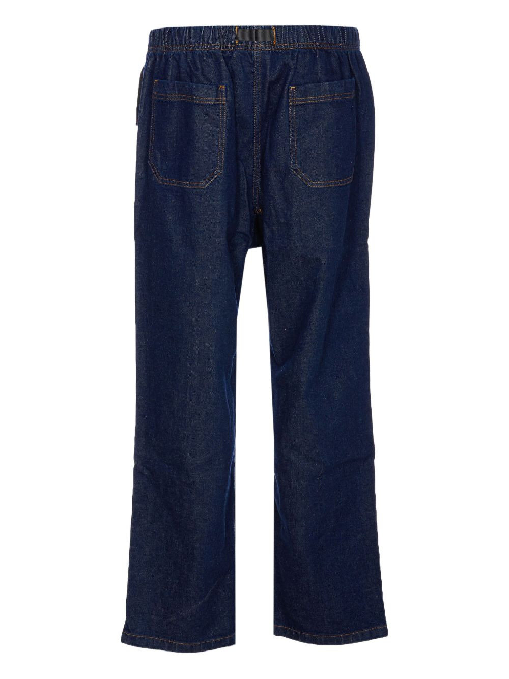 elastic-waist belted tapered jeans - 2