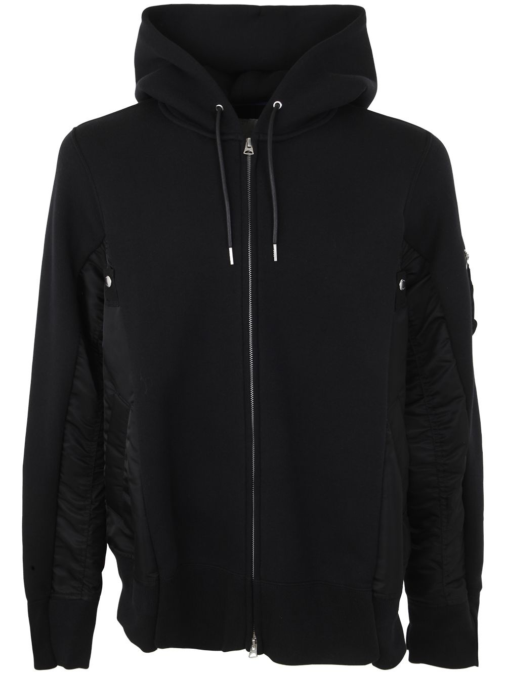 sacai SPONGE SWEAT X NYLON TWILL HOODIE | bernardellistores