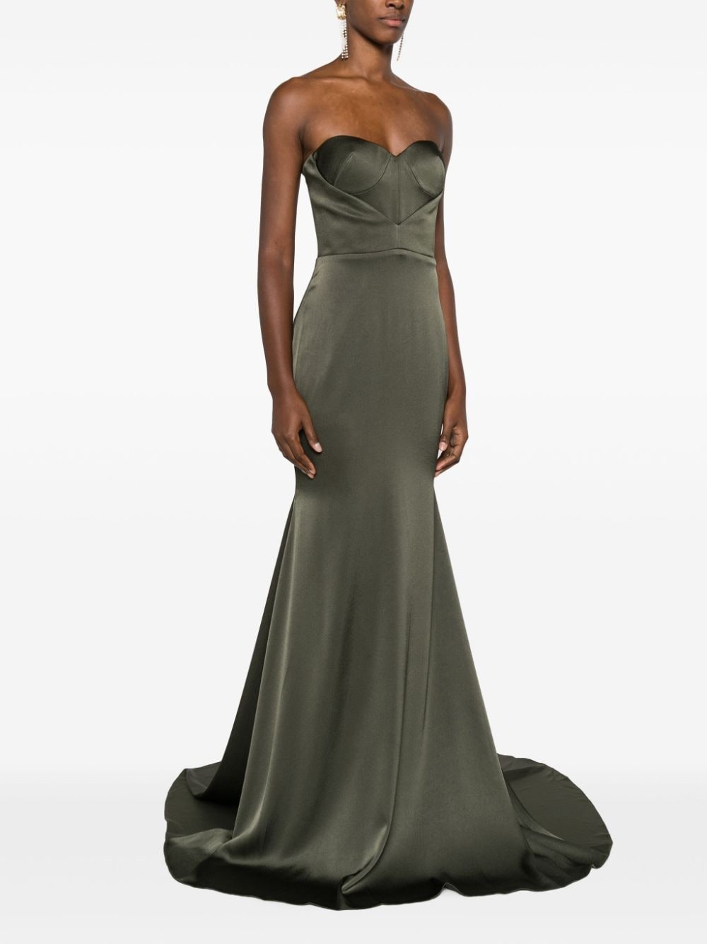 strapless floor-length gown - 3