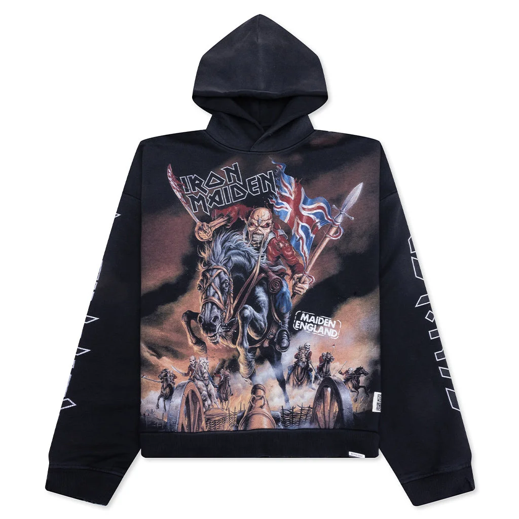 IRON MAIDEN STEED HOODIE - STAINED BLACK - 1