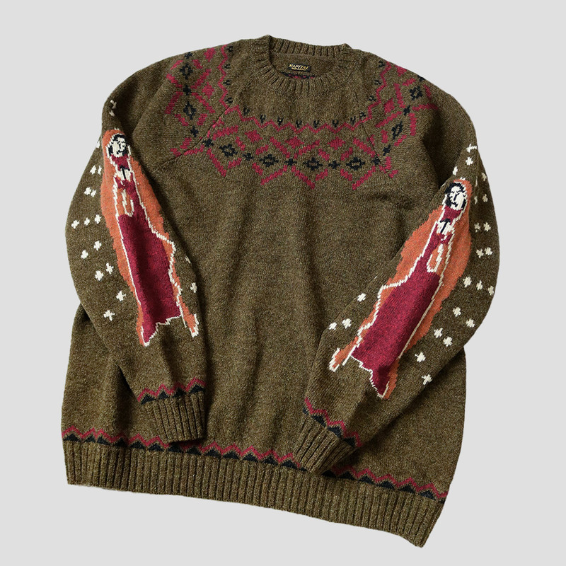 Kapital 5G WOOL ELBOW VIRGIN MARY NORDIC SWEATER outlook