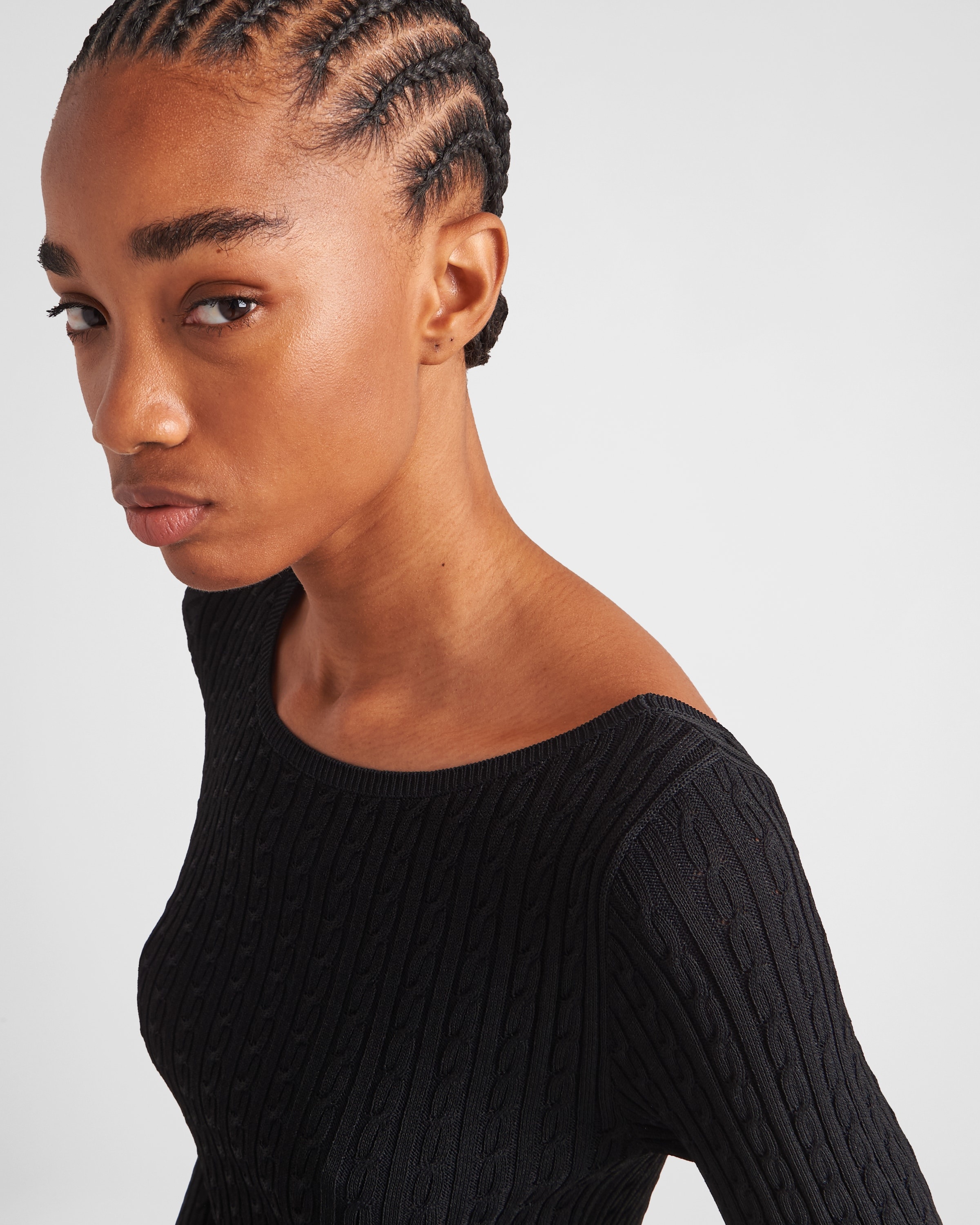 Viscose boat neck dress - 4