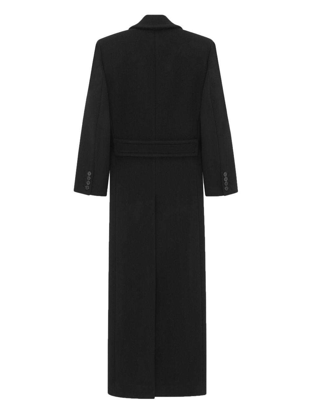long double-breasted buttoned wool coat - 2
