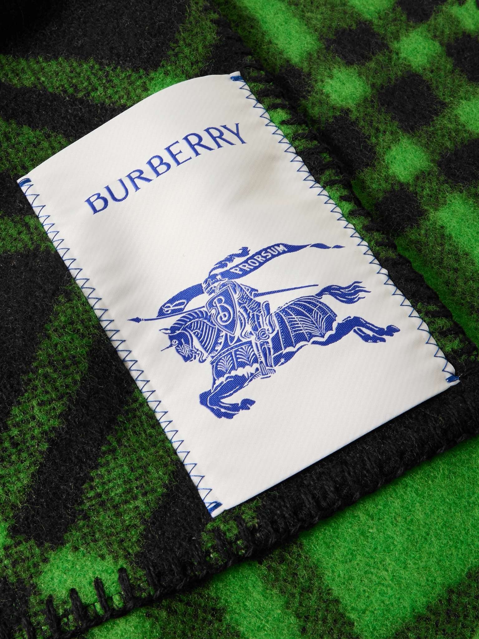 Logo-Appliquéd Checked Wool Scarf - 3