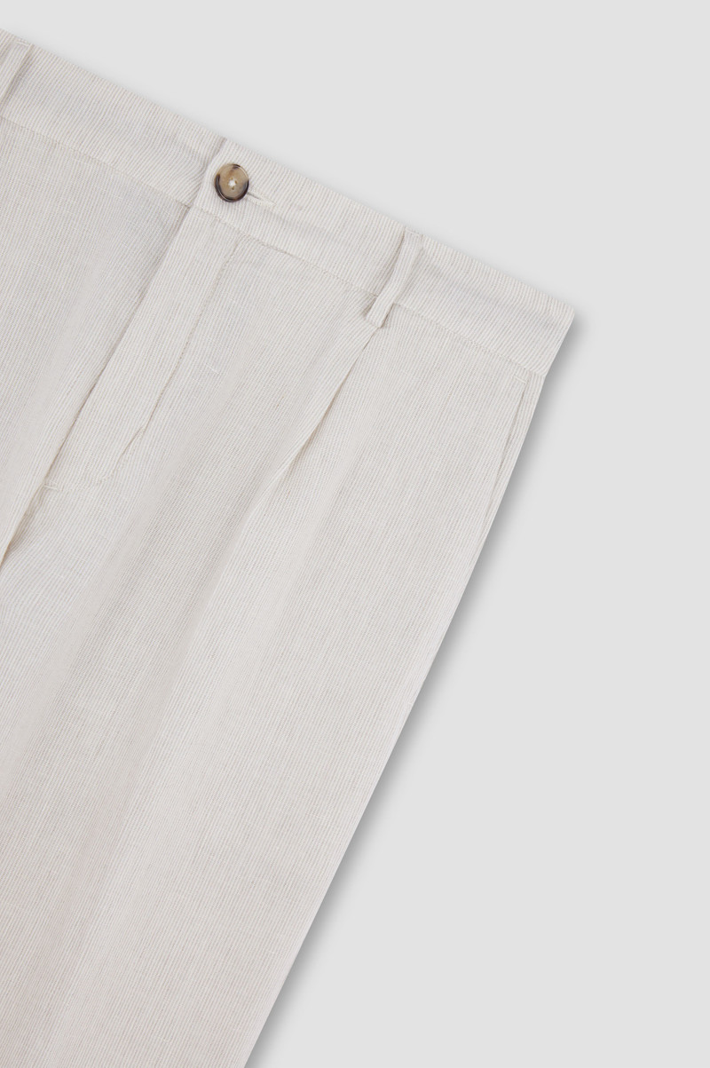 LINEN CHINO PANTS WITH STRIPED PATTERN 5