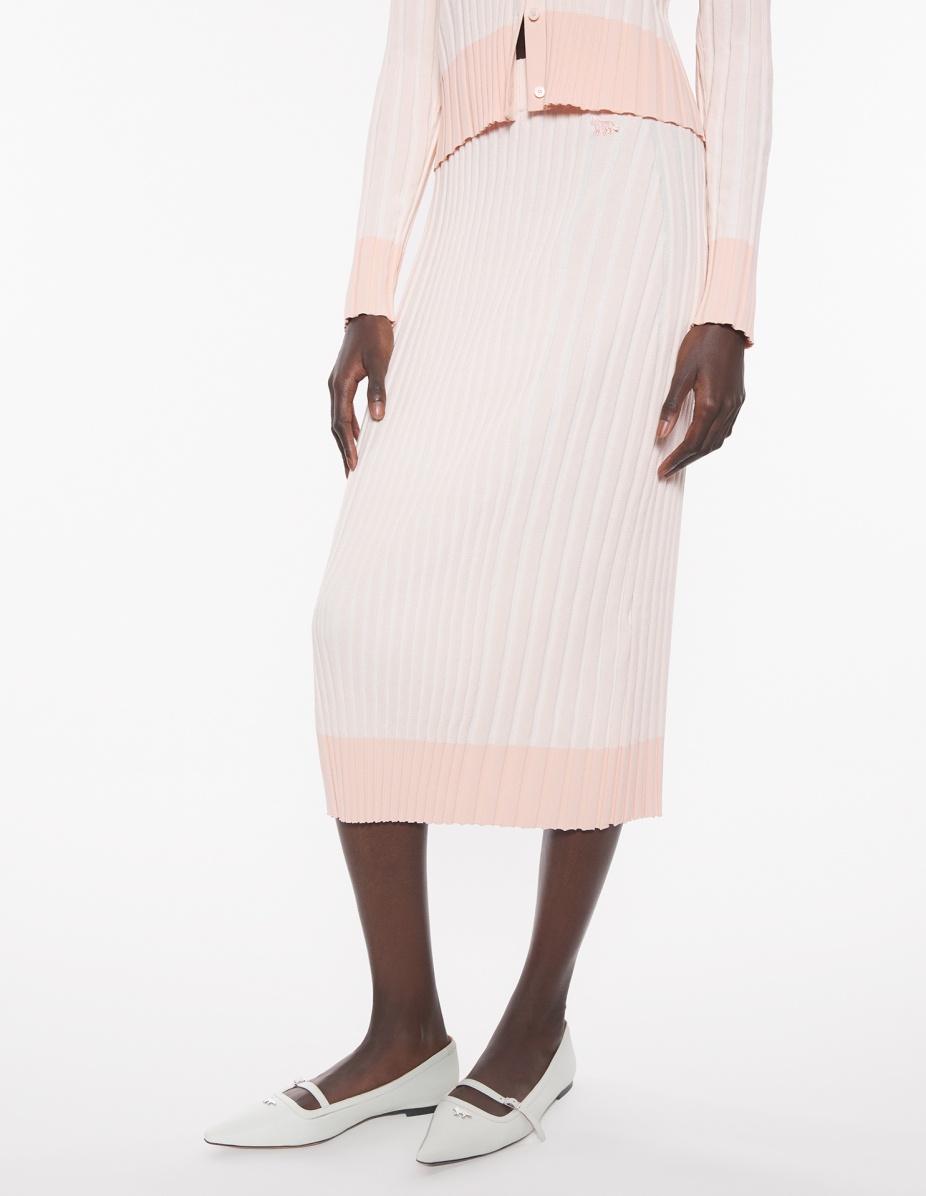 BABY FOX PATCH RIBBED MIDI SKIRT - 3