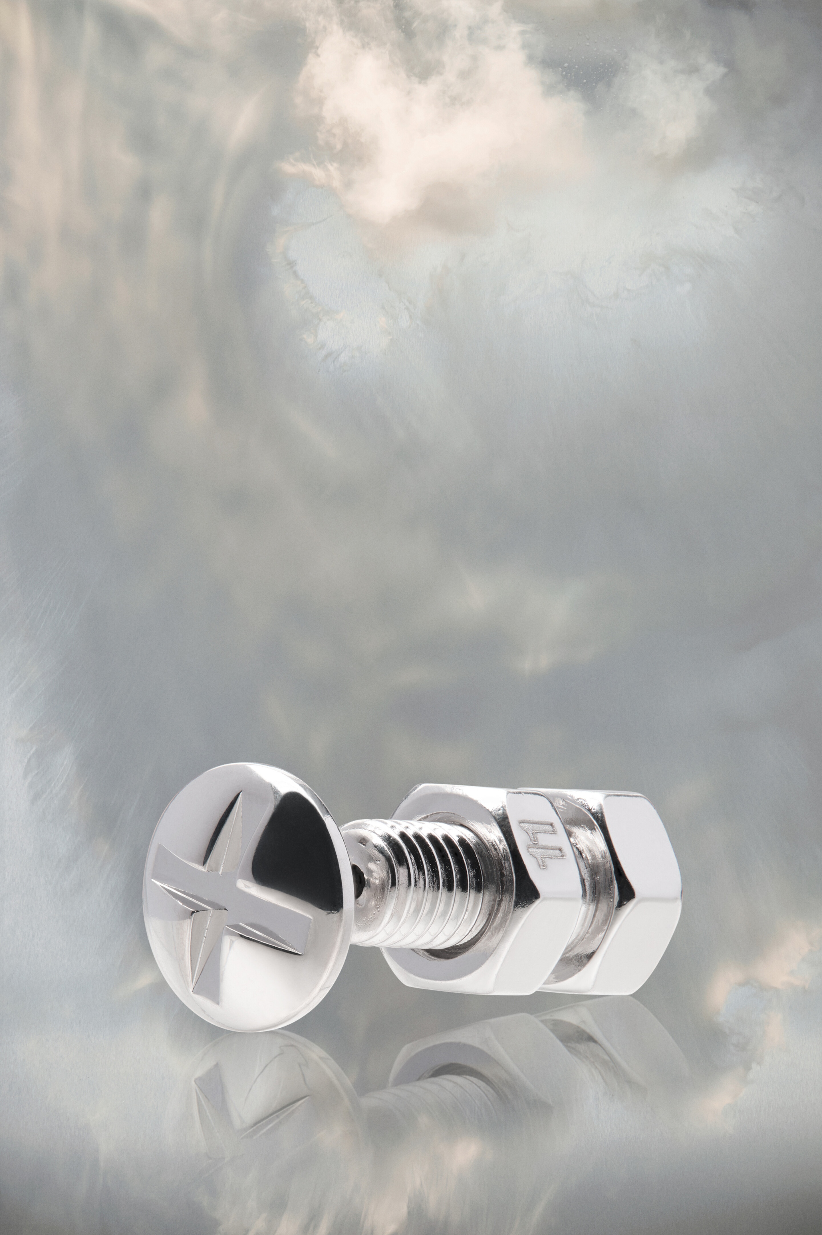 Bolt and nut screw earring - 1