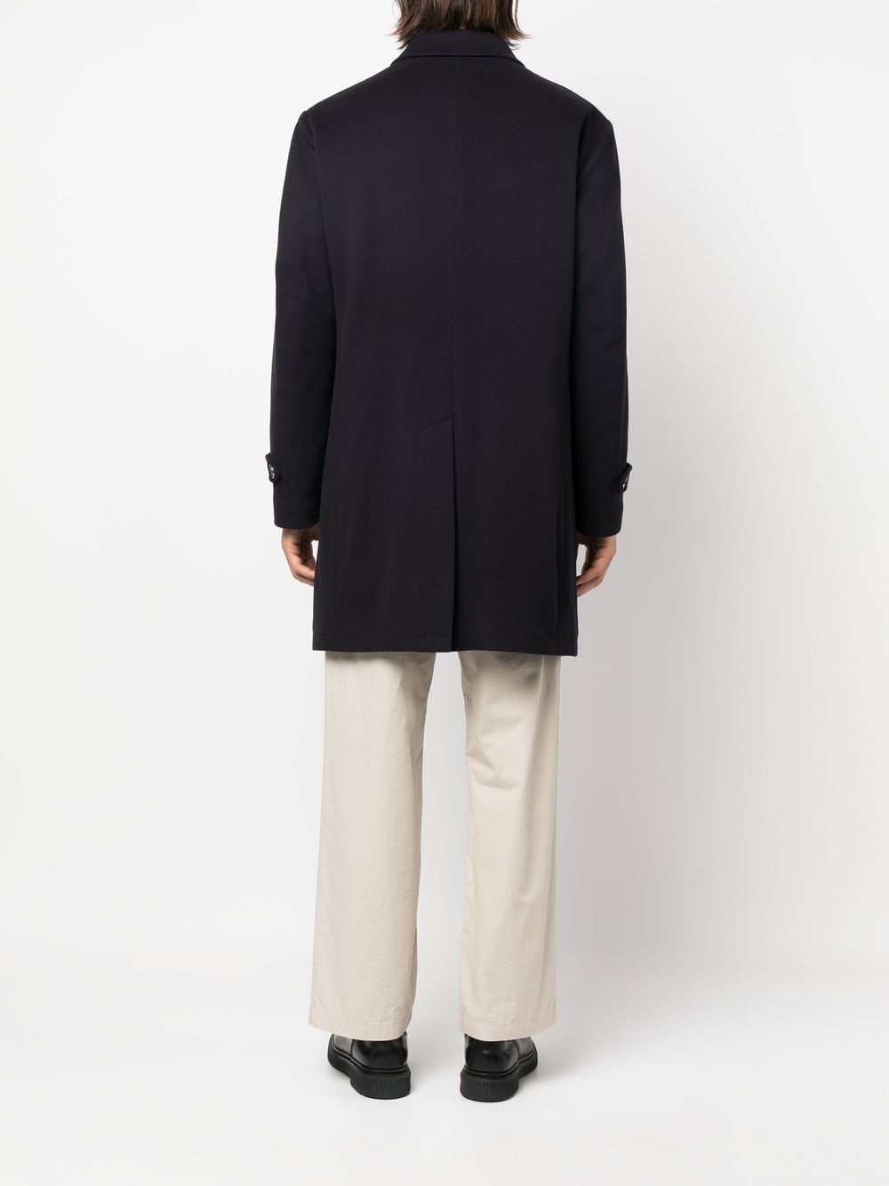 single-breasted button-fastening coat - 4