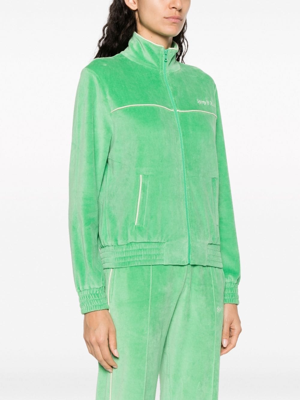 towelling-finish embroidered-logo jacket - 3