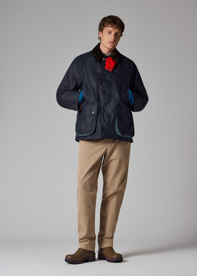 Paul Smith loves Barbour - Night Sky Oversized Bedale Wax Jacket 11