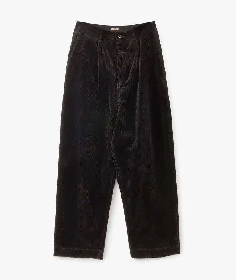 KAPITAL 7W Corduroy High Waisted NIME Pants 'Black' - 1