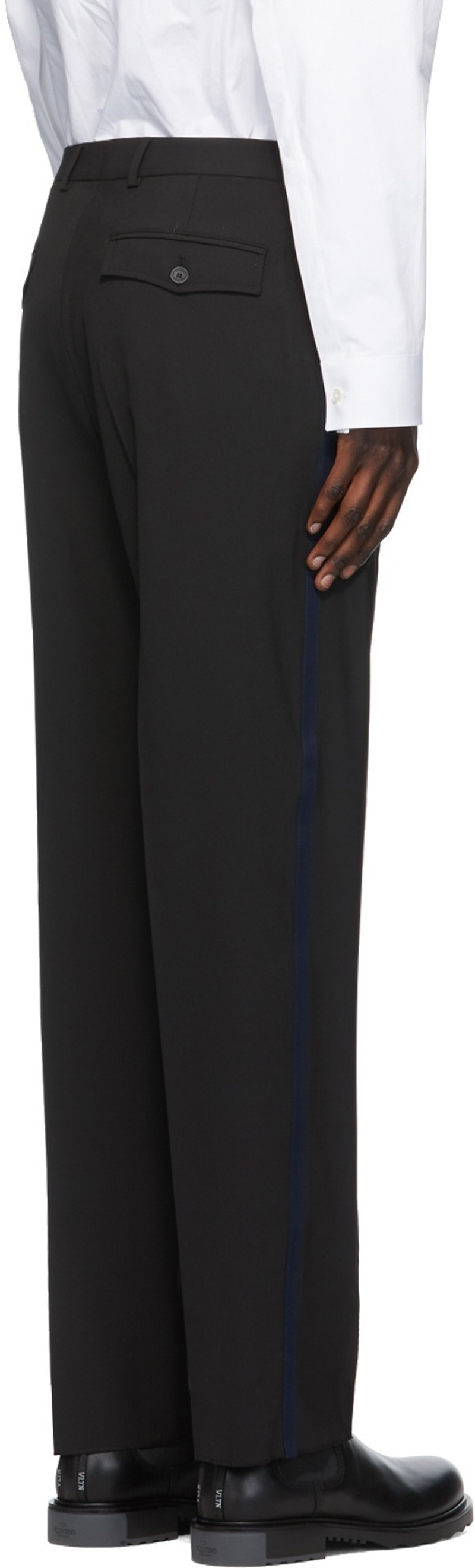 Black Wool & Mohair Skinny Trousers 3