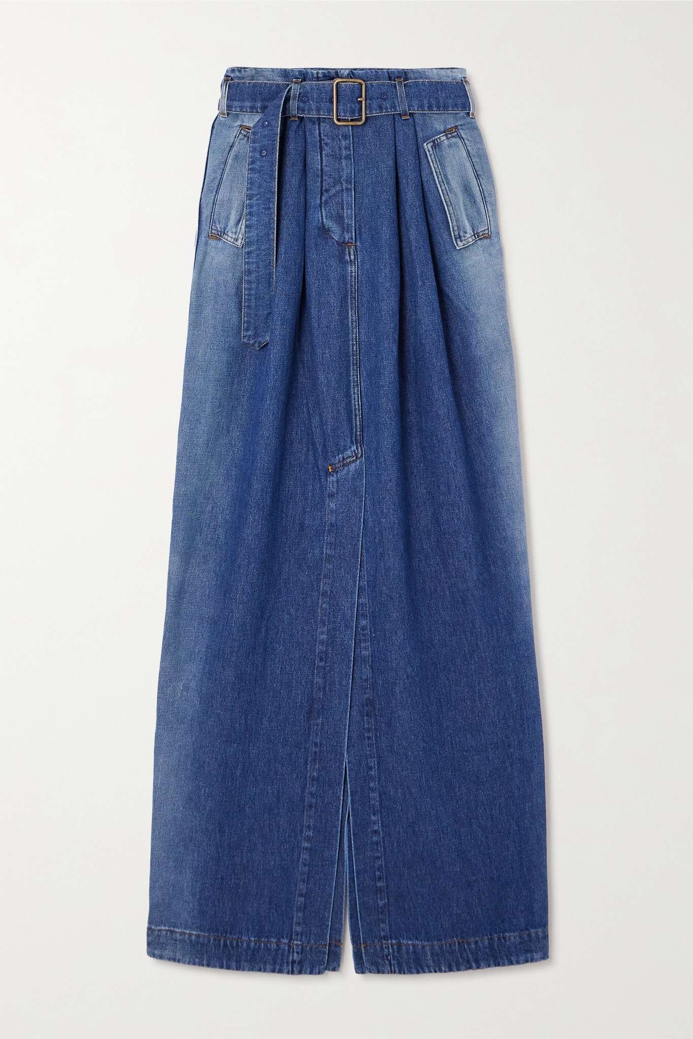 Dries Van Noten Belted denim maxi skirt | REVERSIBLE