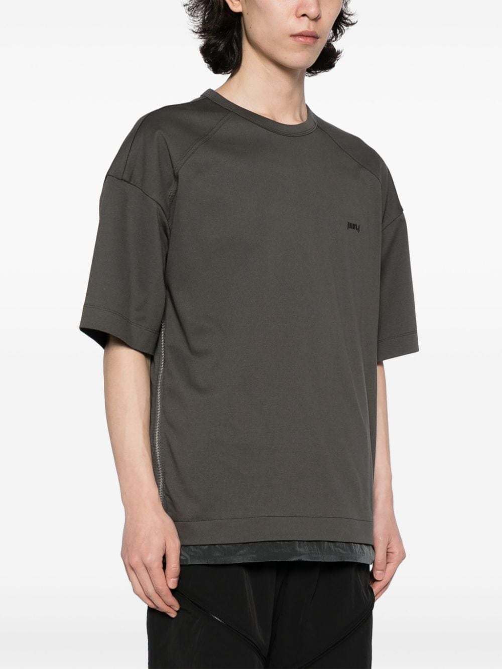 side-zip layered-hem T-shirt - 3