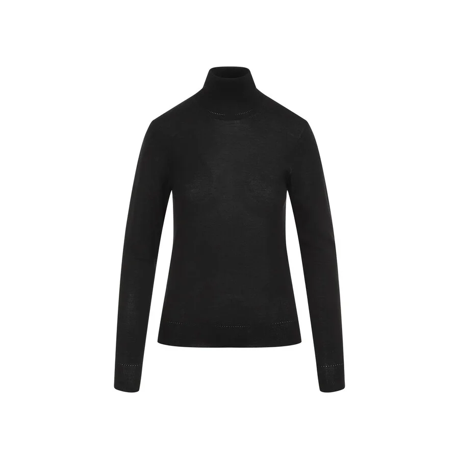 Saint Laurent Womens Black Turtleneck Wool Pullover - 1