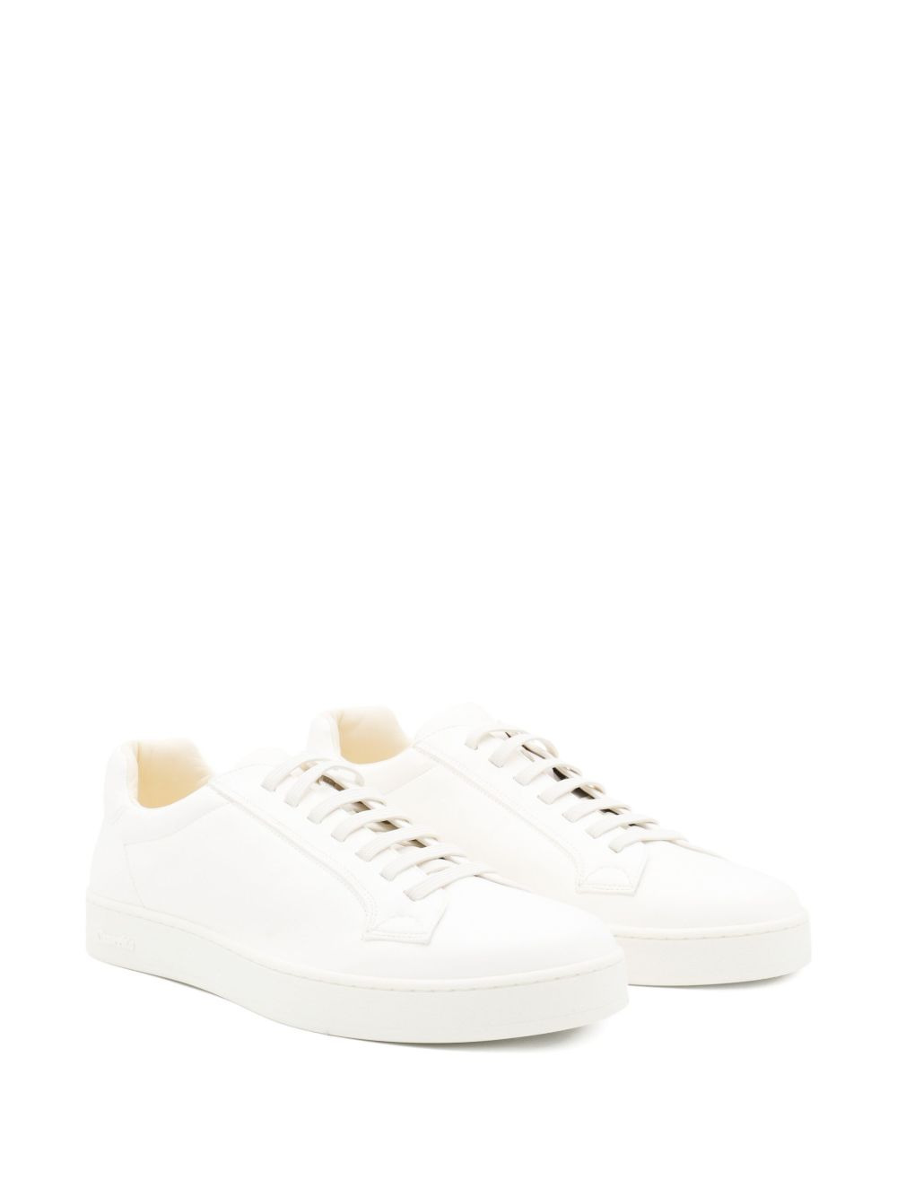 leather lace-up sneakers - 2