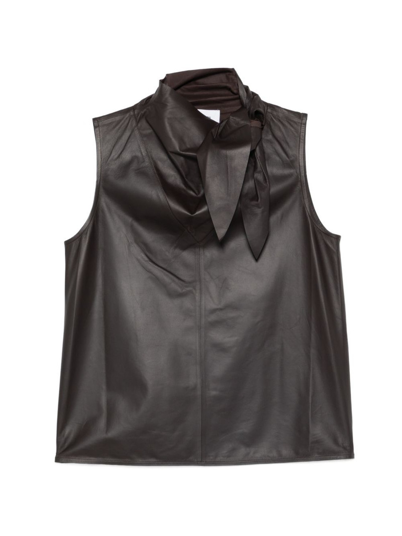 sleeveless lambskin top 1
