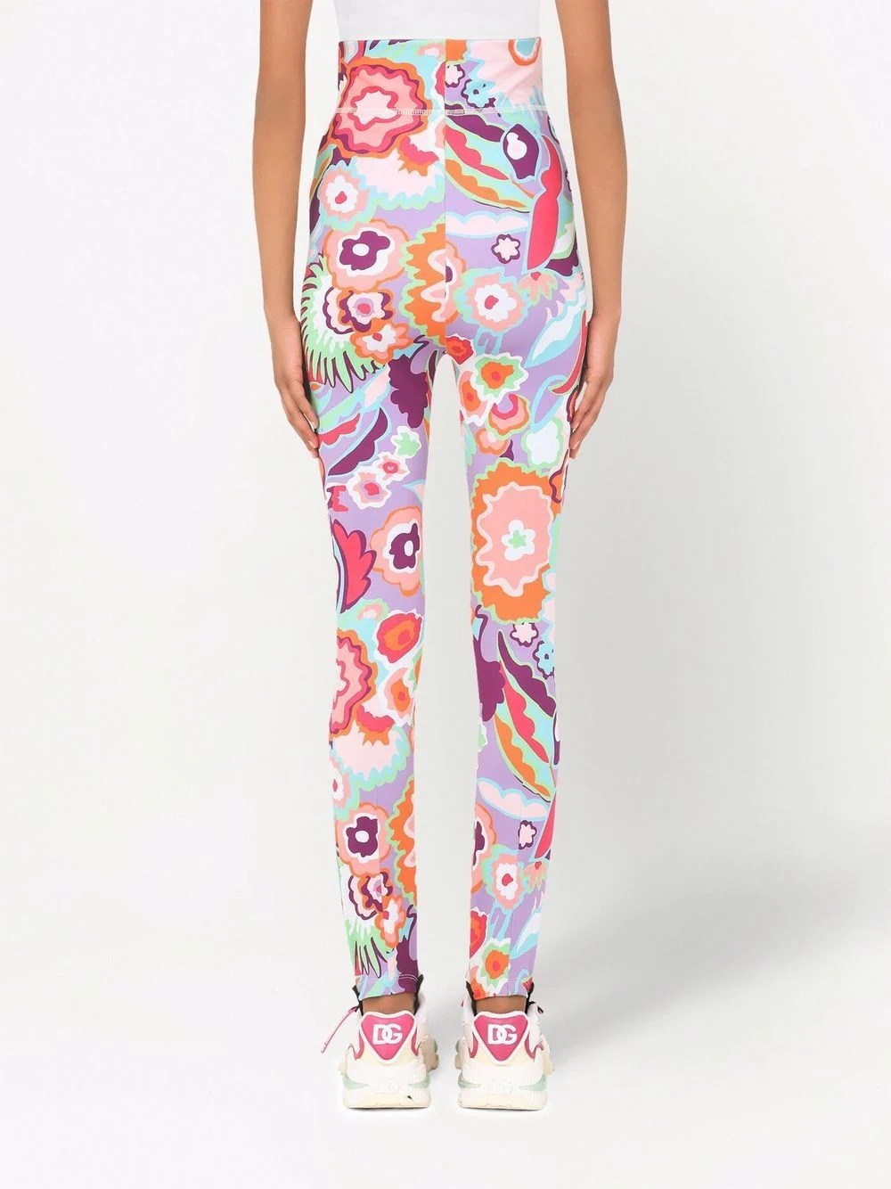floral-print high-waisted leggings - 4
