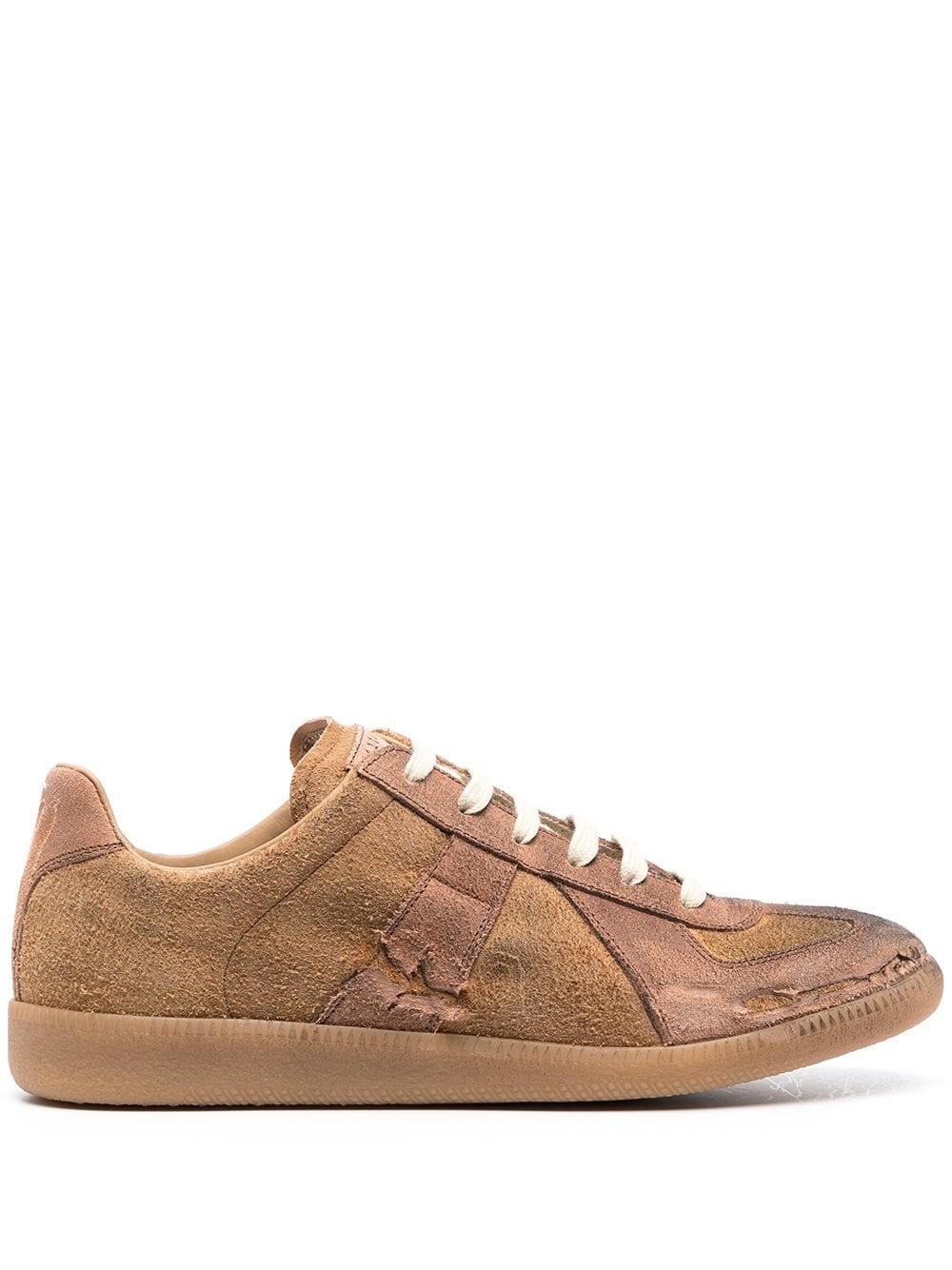 Replica distressed suede sneakers - 1