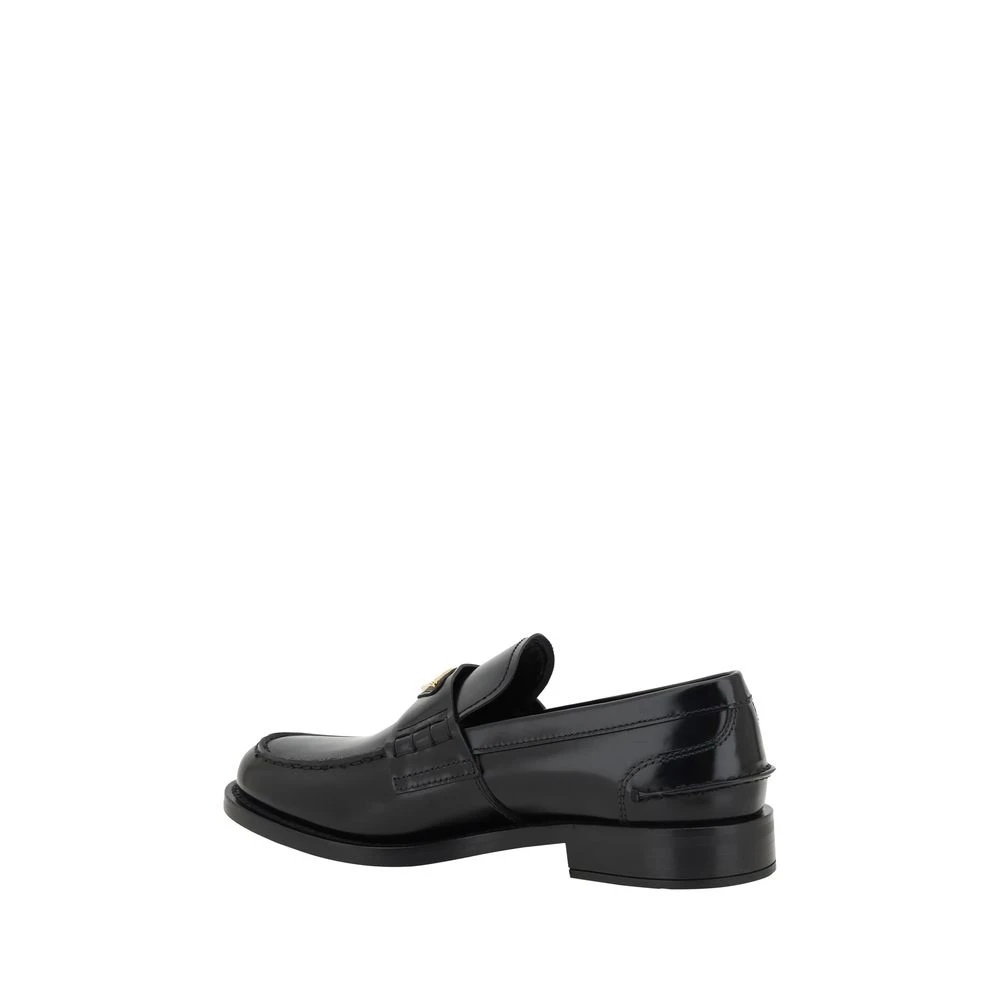 ENAMELED LOAFERS WITH LEATHER BLOCK HEEL - 3