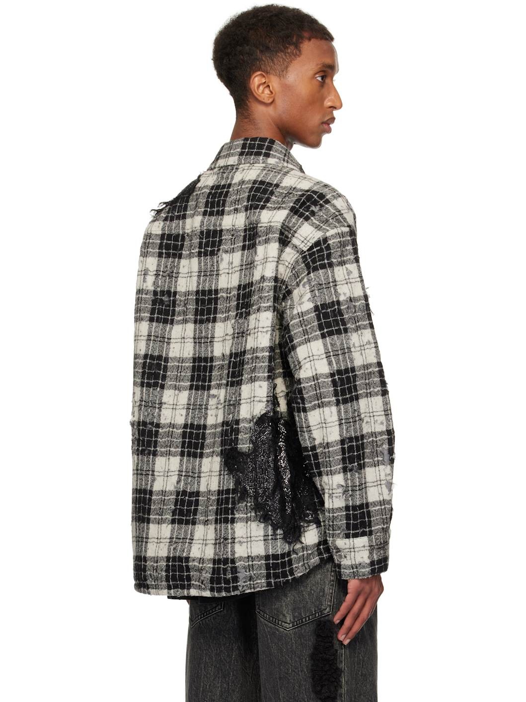 Black & White Check Shirt Jacket - 3