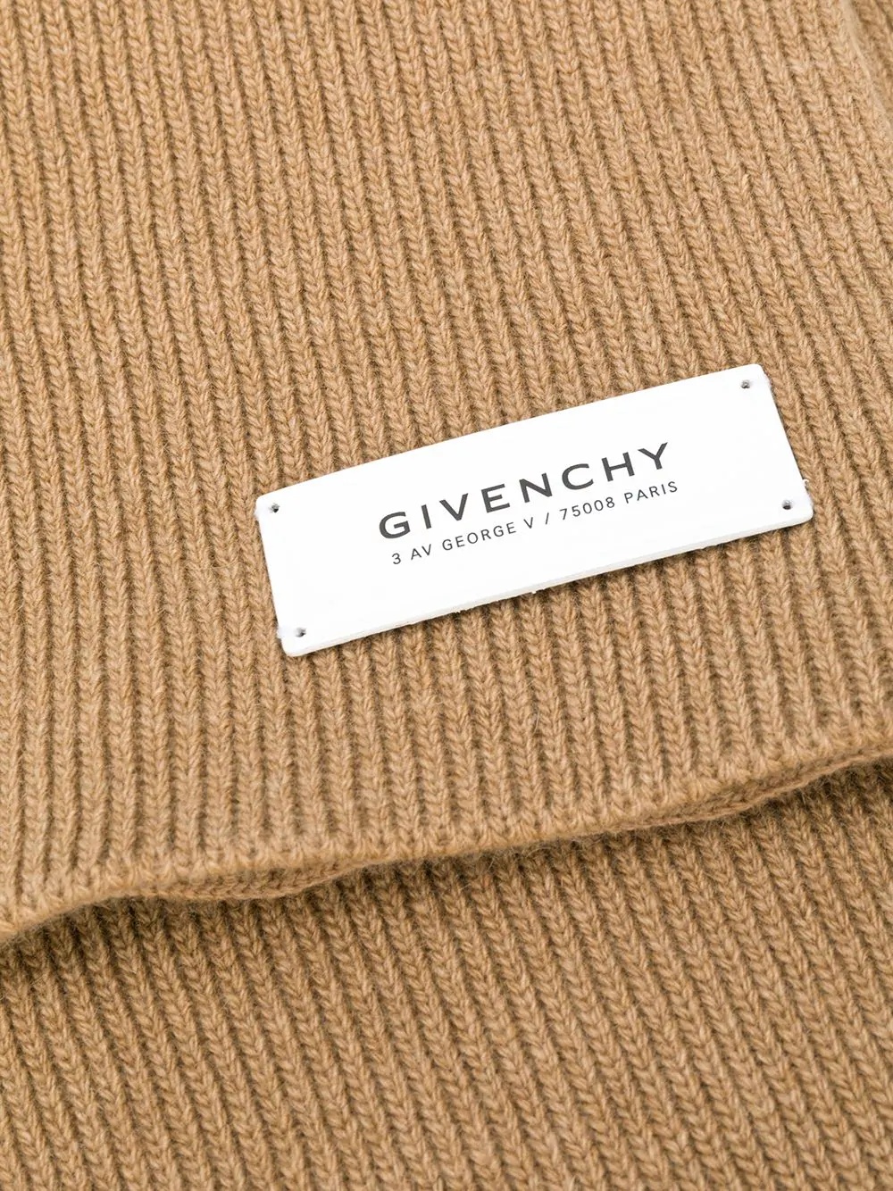 logo patch knitted scarf - 3