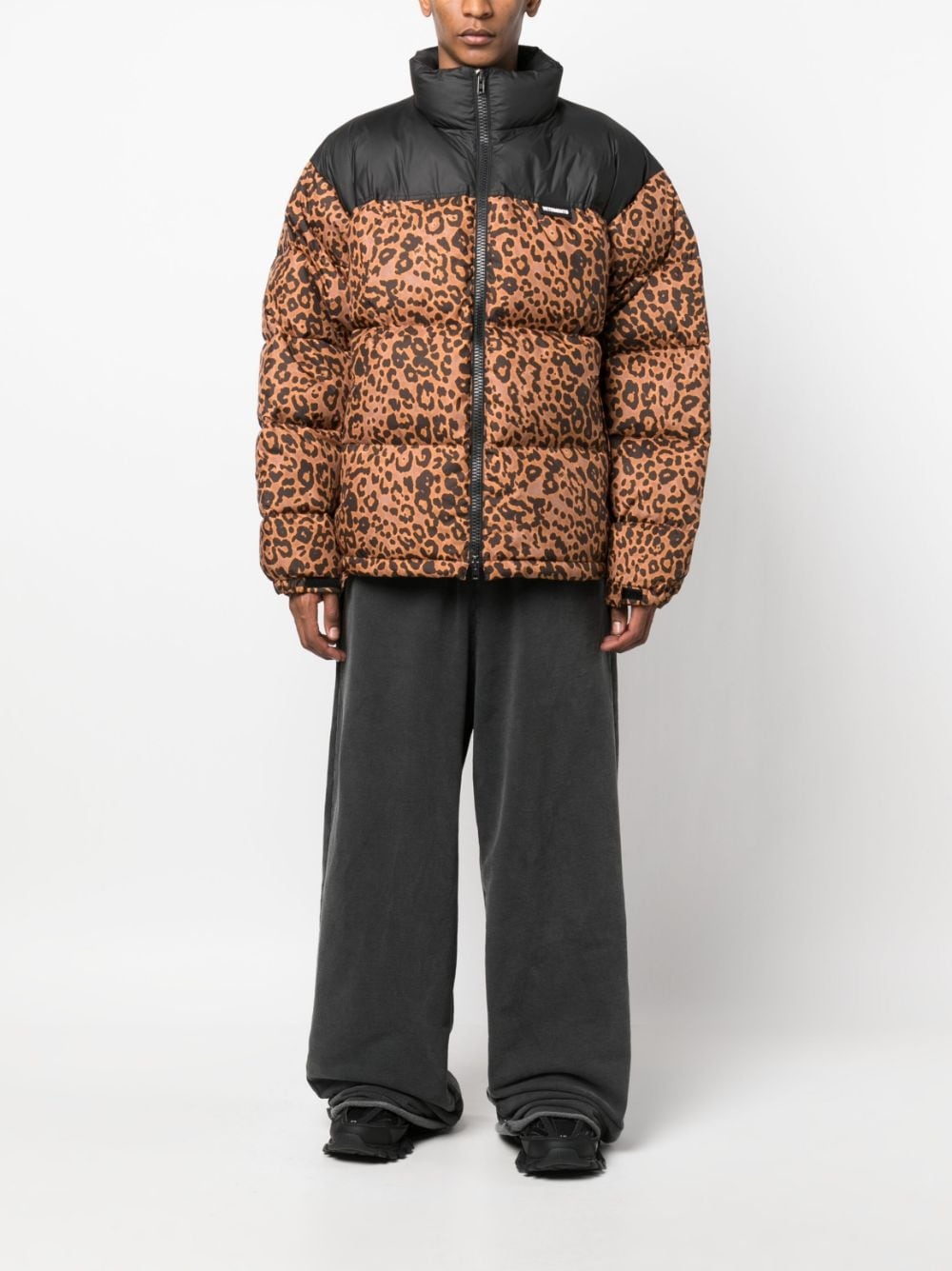 zip-fastening padded jacket - 3